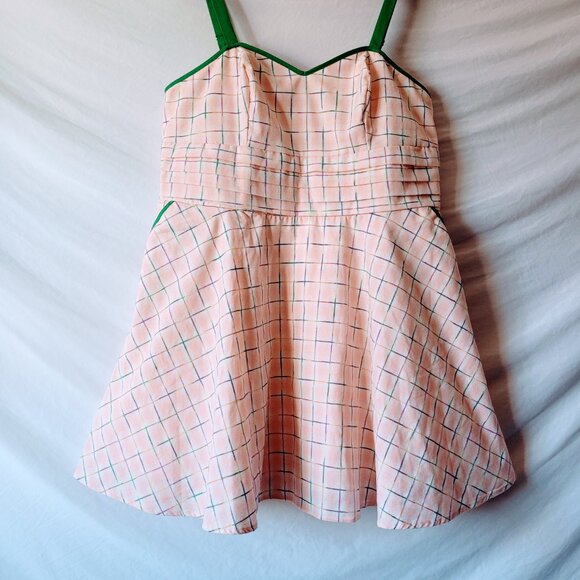 Unique Vintage Pink Plaid Fit & Flare Dress Size 1x - Picture 1 of 13